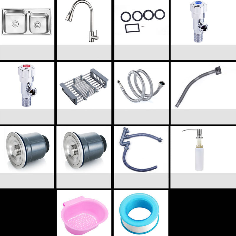 Classic Style Kitchen Sink Stainless Steel Kitchen Sink with Drainage Hole Kit