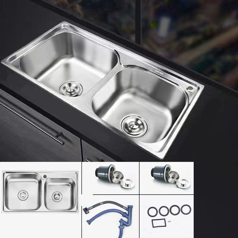 Classic Style Kitchen Sink Stainless Steel Kitchen Sink with Drainage Hole Kit