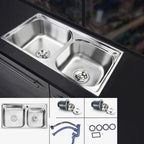 Classic Style Kitchen Sink Stainless Steel Kitchen Sink with Drainage Hole Kit