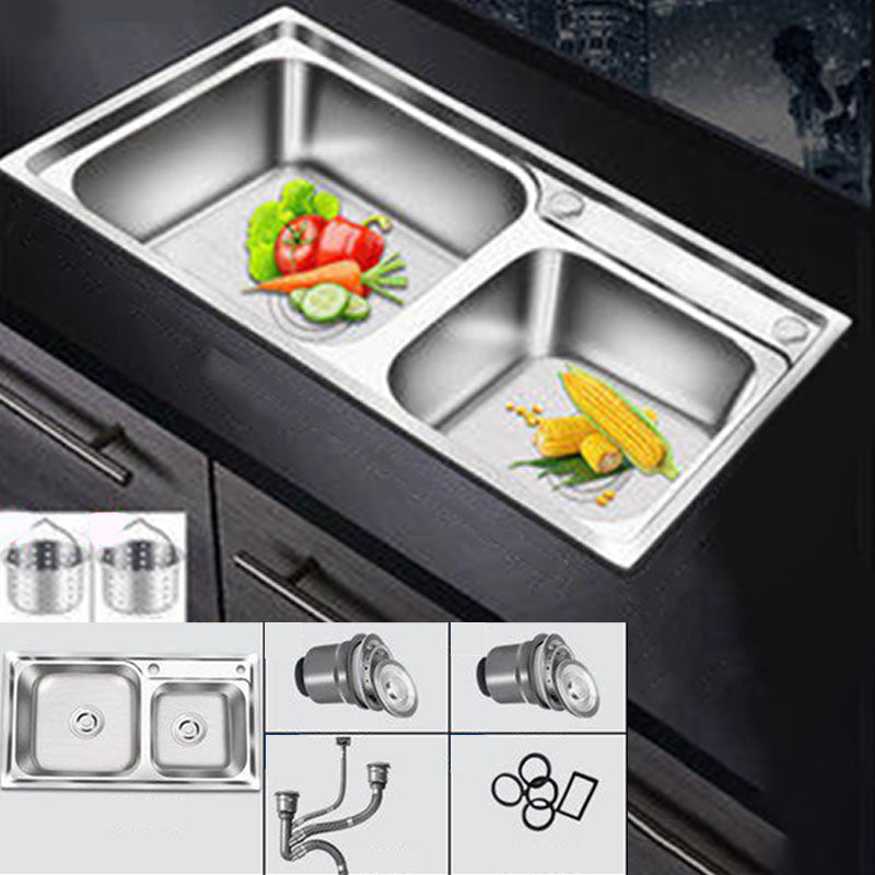 Classic Style Kitchen Sink Stainless Steel Kitchen Sink with Drainage Hole Kit