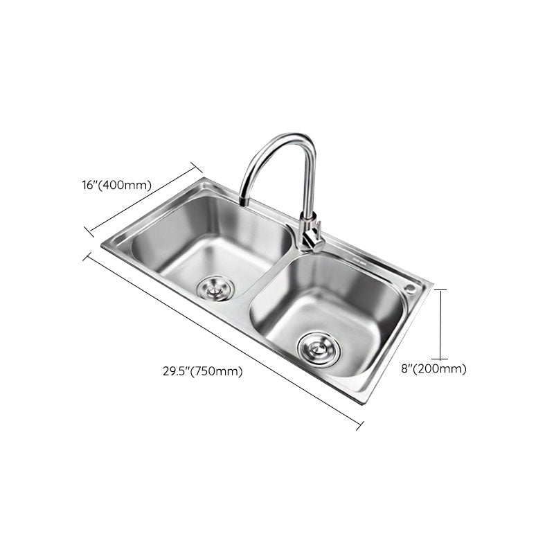 Classic Style Kitchen Sink Stainless Steel Kitchen Sink with Drainage Hole Kit