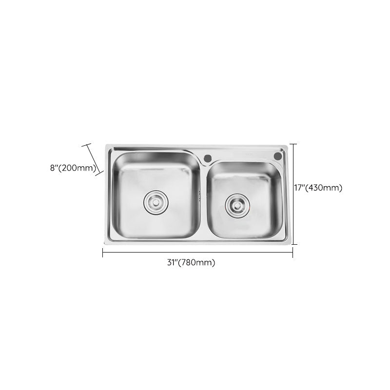 Classic Style Kitchen Sink Stainless Steel Kitchen Sink with Drainage Hole Kit