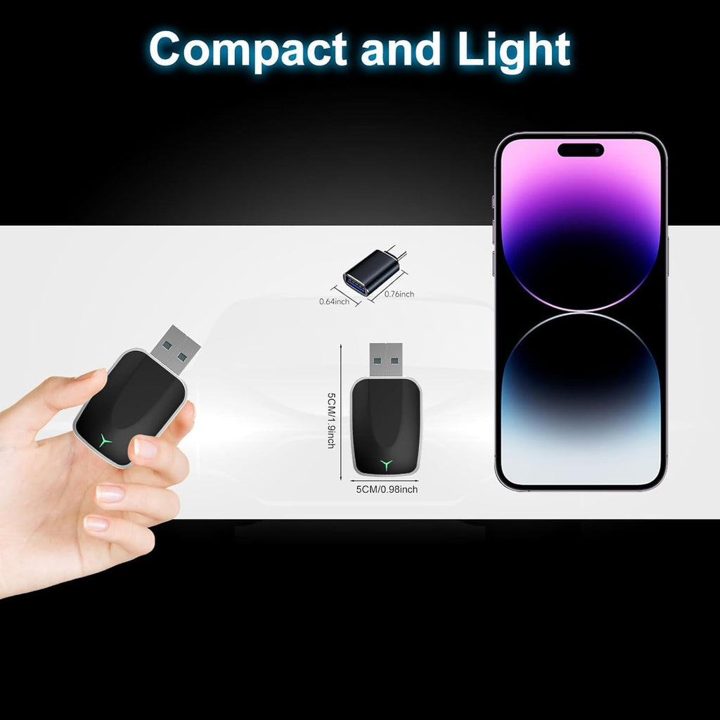 Mini Wireless CarPlay Adapter with Dual-Band Connection and Compact Design – Novaro