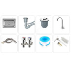 Modern Workstation Sink Stainless Steel Drain Arrangement and Faucet Kitchen Sink