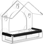 Bird Feeder Clear Acrylic Window Suction House