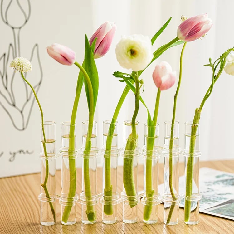 Flexible Flower Vases with Hinges | Modern Glass Tube Vase
