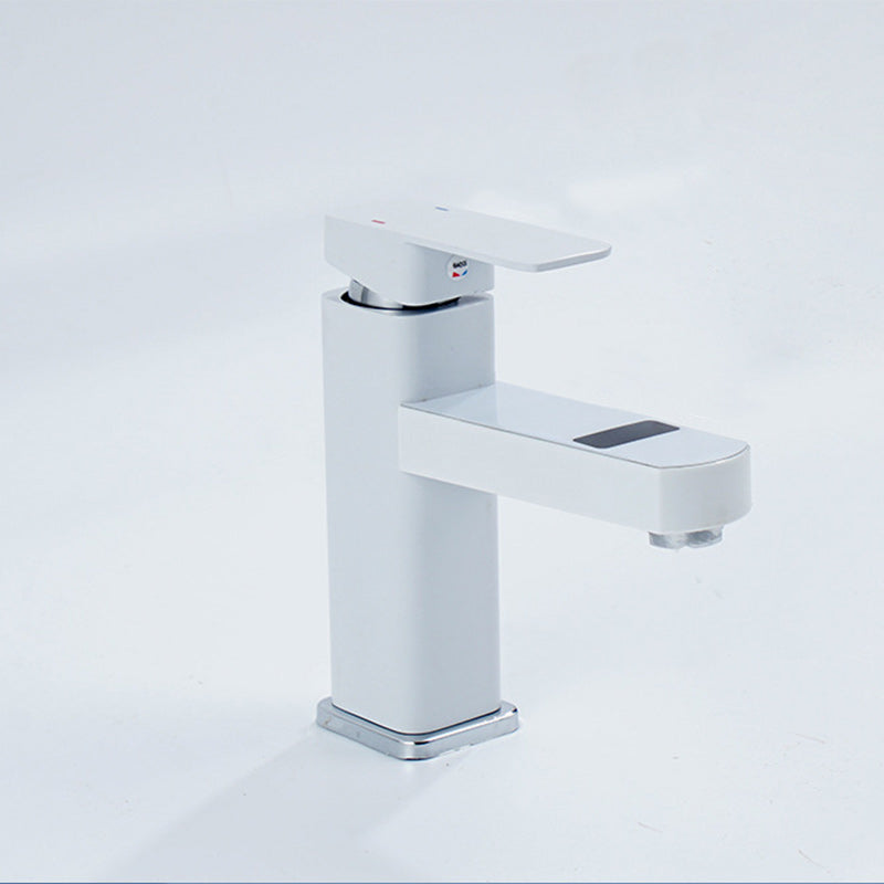 Contemporary sink faucet Digital display Monochrome Low arch basin Bathroom sink