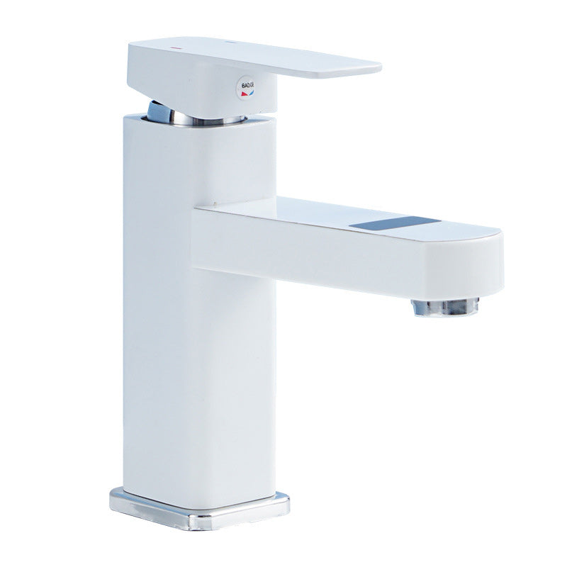 Contemporary sink faucet Digital display Monochrome Low arch basin Bathroom sink
