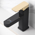 Contemporary sink faucet Digital display Monochrome Low arch basin Bathroom sink