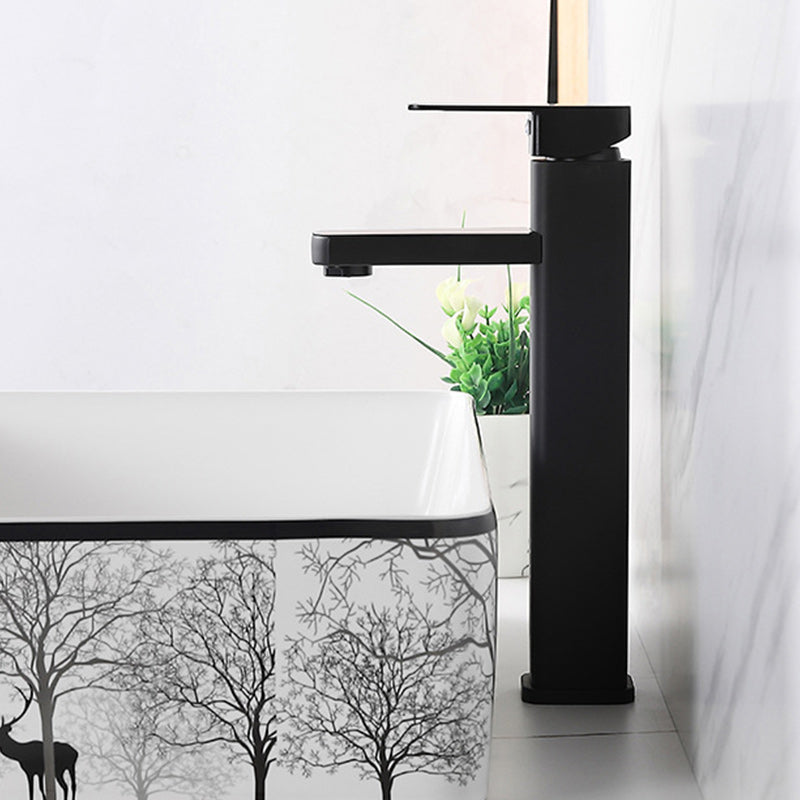 Contemporary sink faucet Digital display Monochrome Low arch basin Bathroom sink