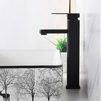 Contemporary sink faucet Digital display Monochrome Low arch basin Bathroom sink