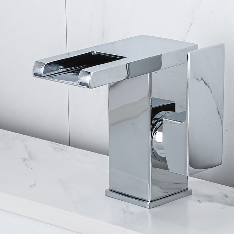 Contemporary Sink Faucet Solid Color Low Arc Bathroom Sink Faucet