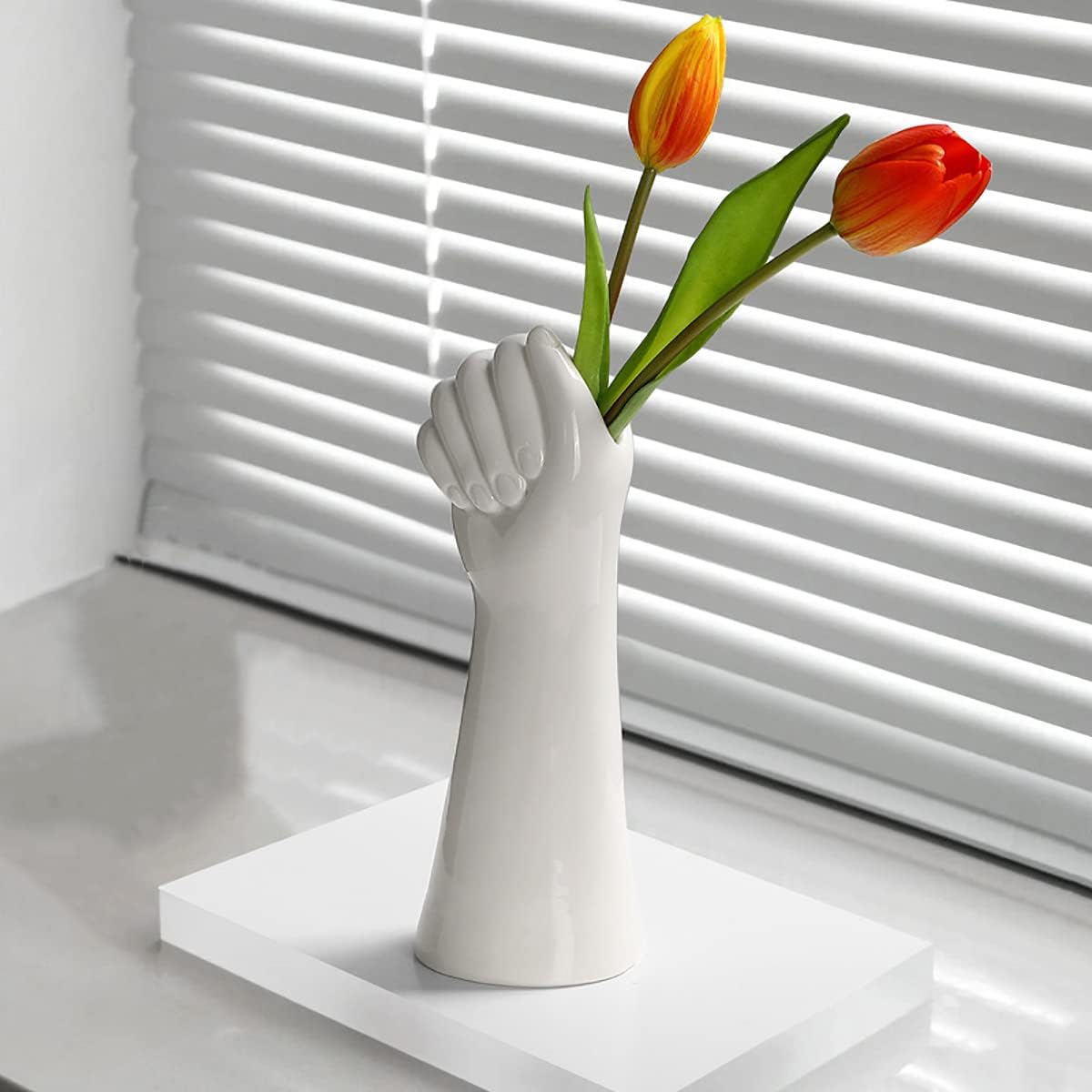Nordic Style Golden Hand Ceramic Vase - Modern Decorative Centerpiece for Home & Office