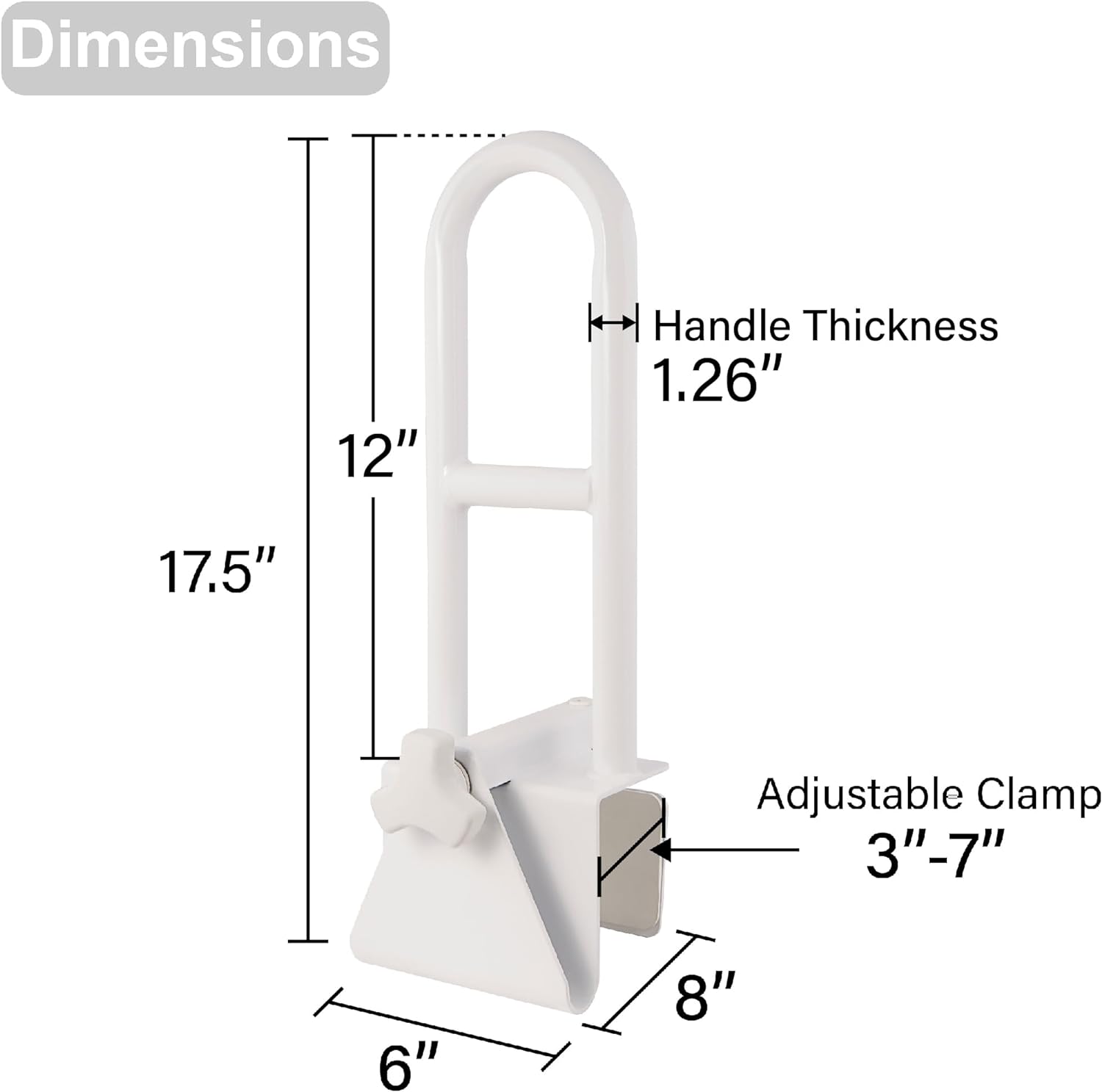 Bathtub grab bar for seniors and disabled persons
