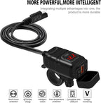 Motorcycle USB & Type-C Fast Charger with Voltmeter – Drayvik