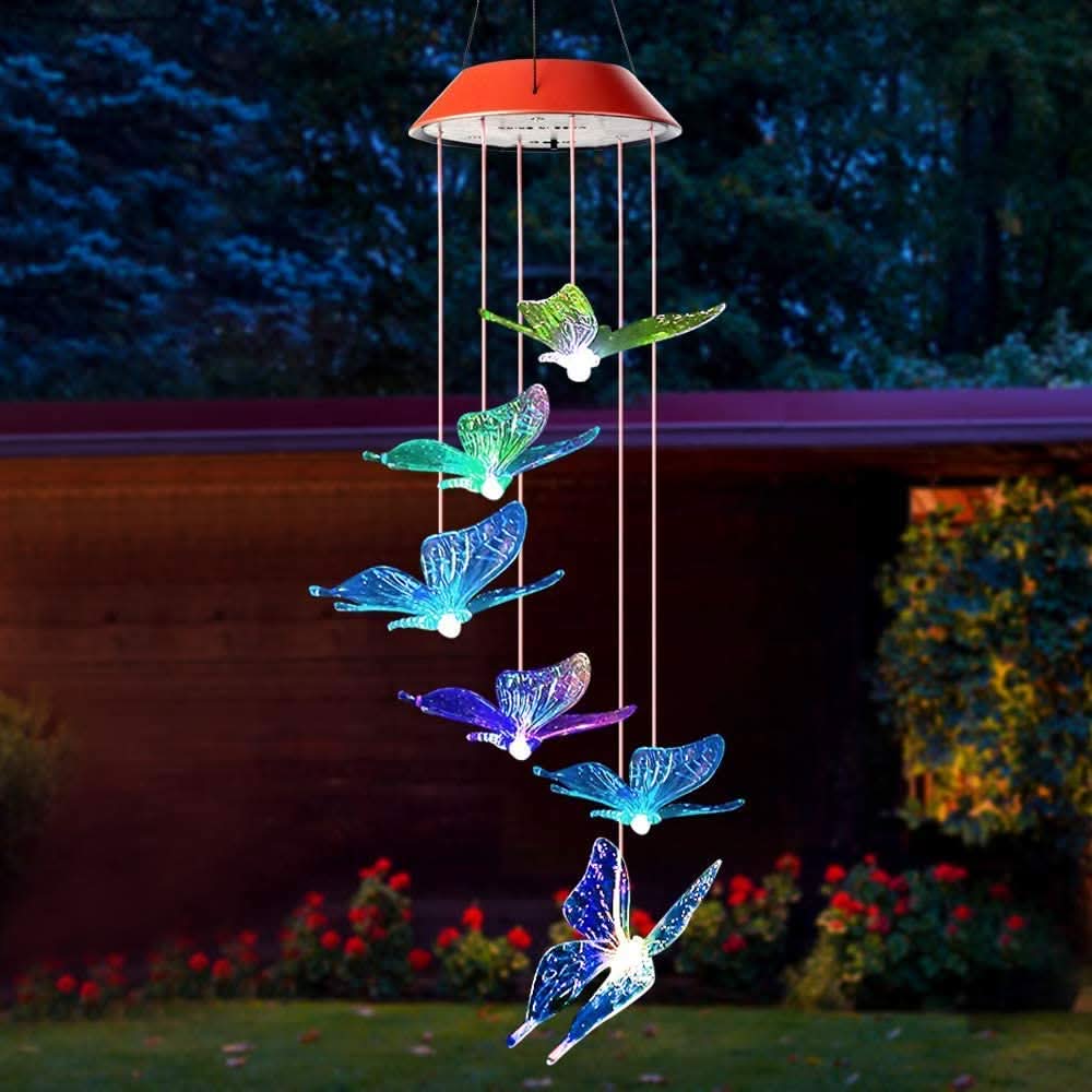 Solar Butterfly Garden Lights with 7-Color LEDs for Outdoor Paths and Patios