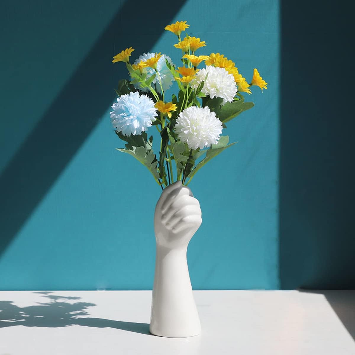 Nordic Style Golden Hand Ceramic Vase - Modern Decorative Centerpiece for Home & Office