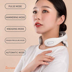 Neck massager with heat, pain therapy, smart neck massager, 4 massage heads portable deep tissue trigger point massager