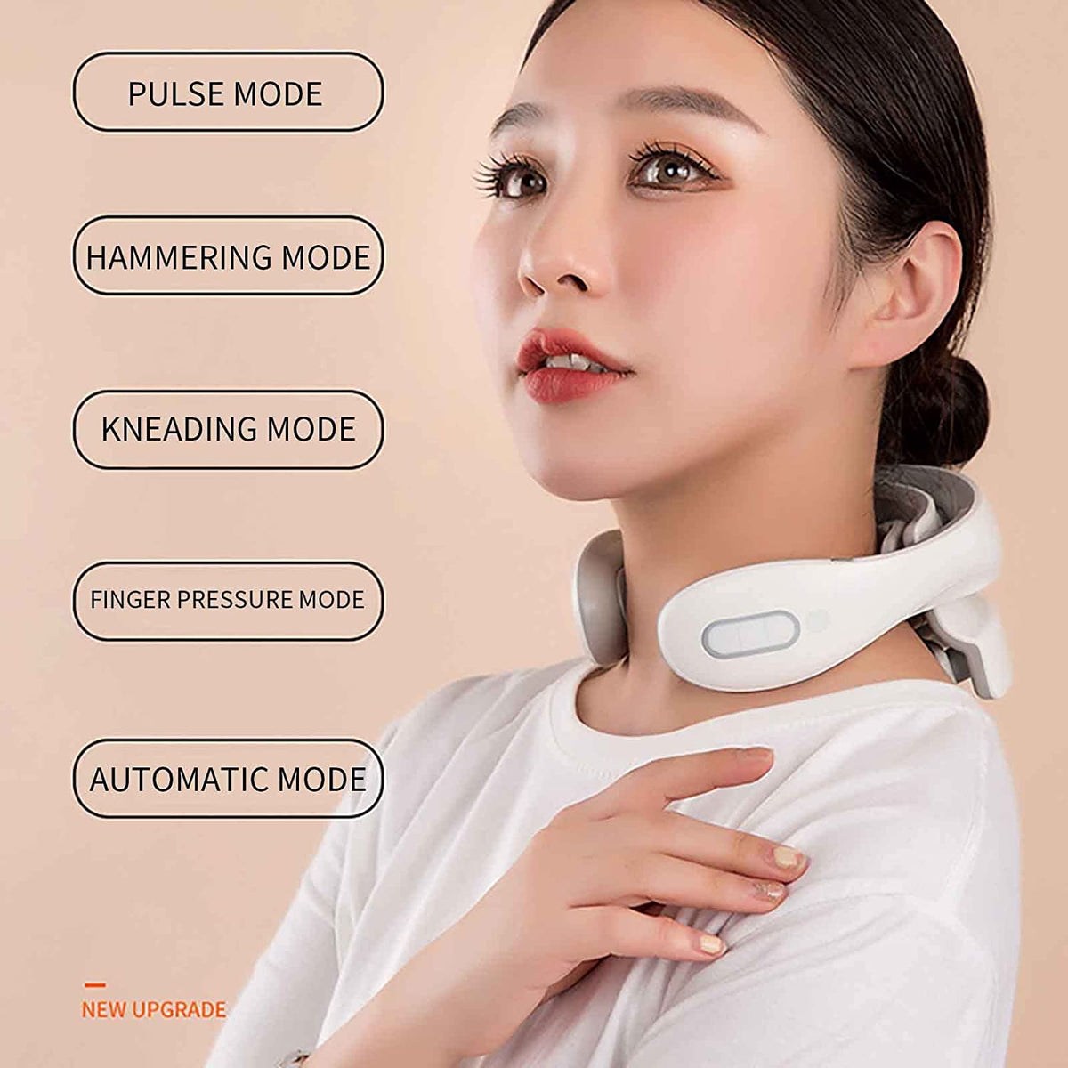 Neck massager with heat, pain therapy, smart neck massager, 4 massage heads portable deep tissue trigger point massager