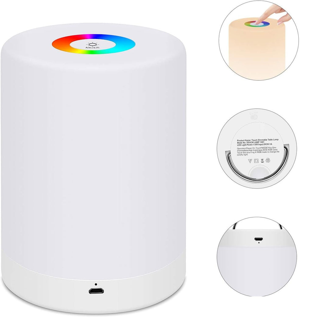 Dimmable Portable LED Lamp – Color Changing Table Lamp with Touch Control for Cozy Lighting