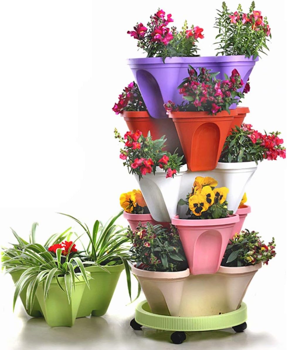 6-Layer Vertical Plant Tower – Three-dimensional Flowering System for the Garden