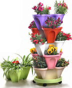 6-Layer Vertical Plant Tower – Three-dimensional Flowering System for the Garden