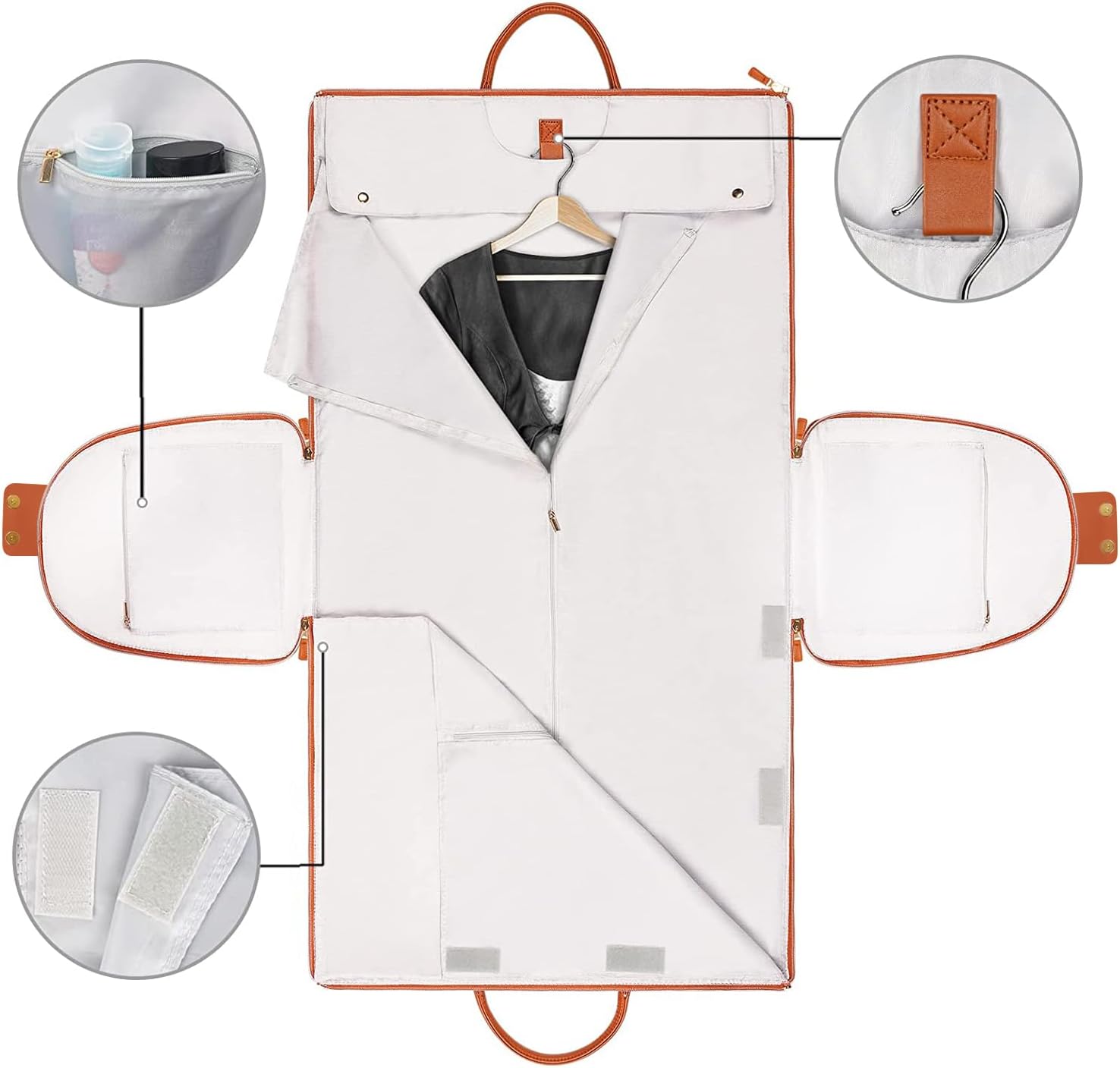 Large-Capacity Foldable Women's Garment Travel Bag with Hanging Suit Compartment