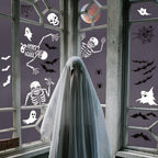 140PCS Halloween Window Clings Decor - Double-Sided Removable Stickers For Indoor Halloween Party Decorations