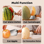 tri-blade watermelon slicer with wood handle