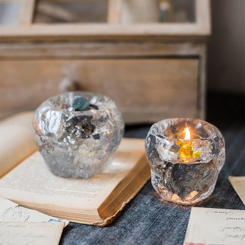 Glass Tealight Holder – Decorative Candle Holder made of Clear Glass for Cozy Lighting
