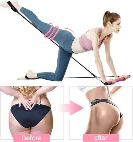 Portable Pilates training device with resistance bands