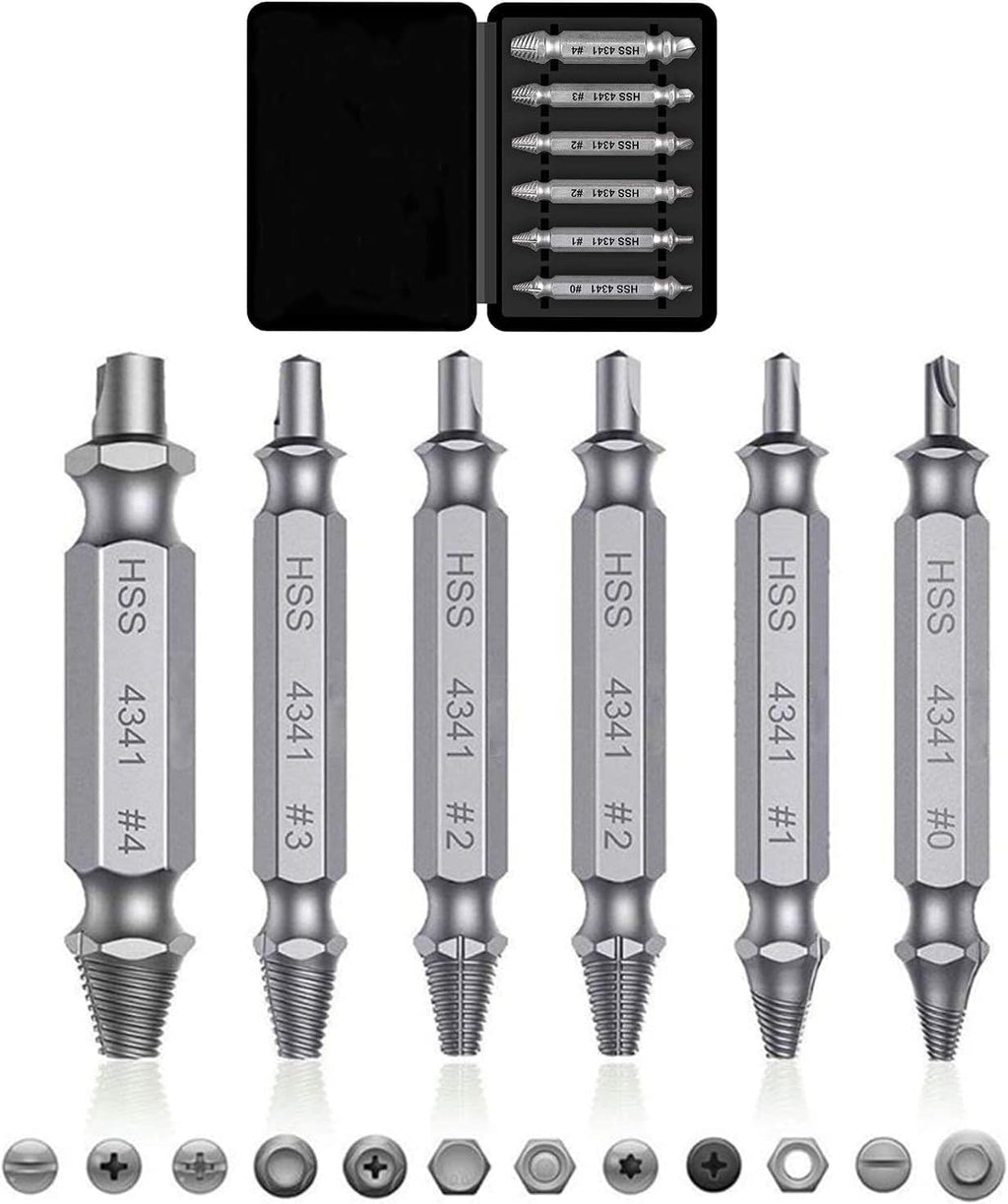 Universal Screw Extractor Set with Dual-Ended Bits