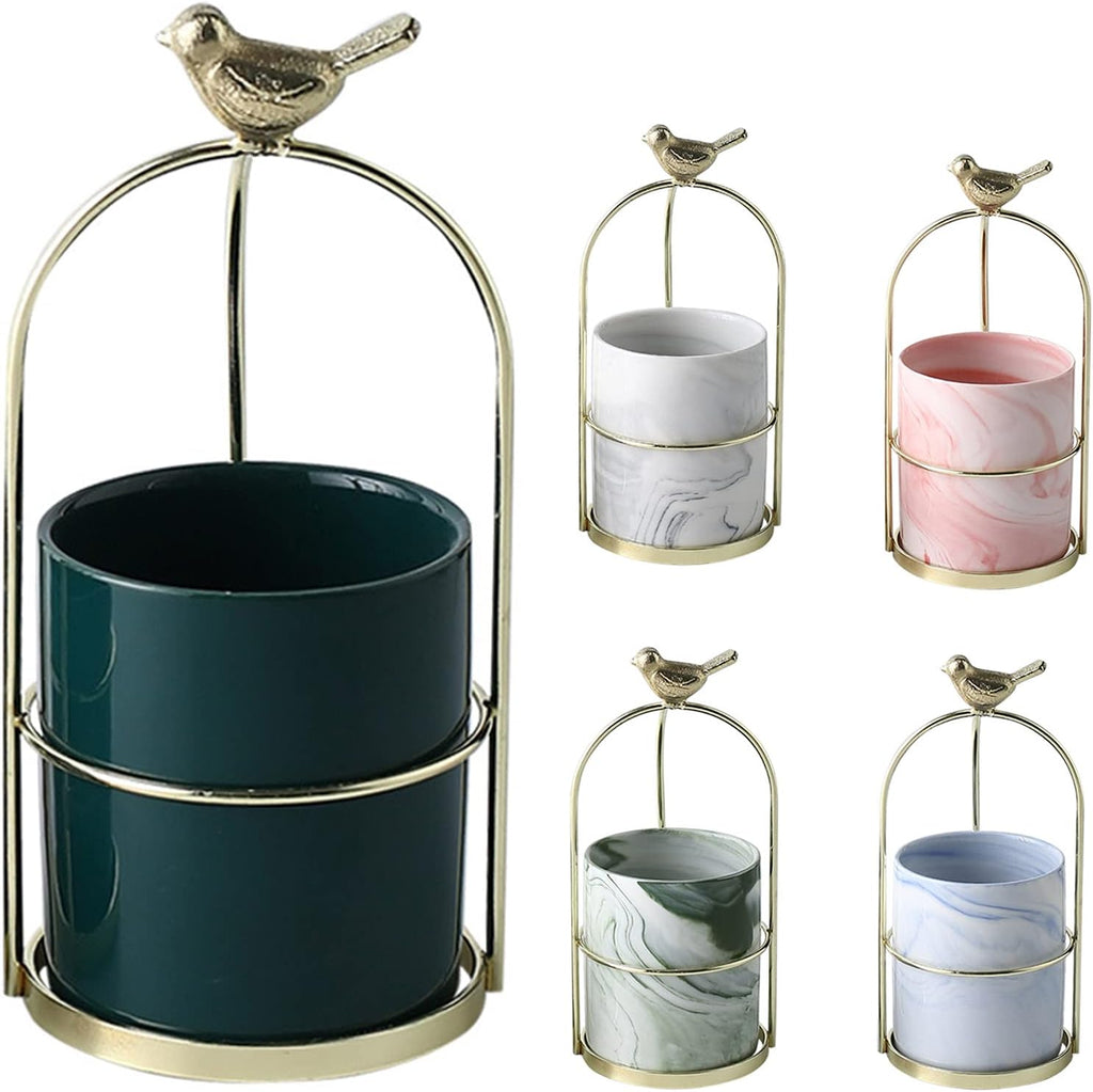 Flower plant pots with bird design for stylish decoration