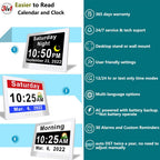 11.5-Inch Digital Calendar Day Clock with 19 Reminders – Claryon