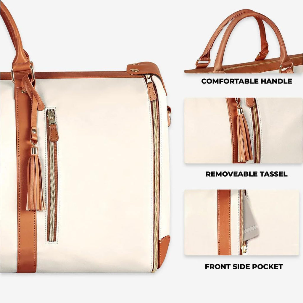 Large-Capacity Foldable Women's Garment Travel Bag with Hanging Suit Compartment