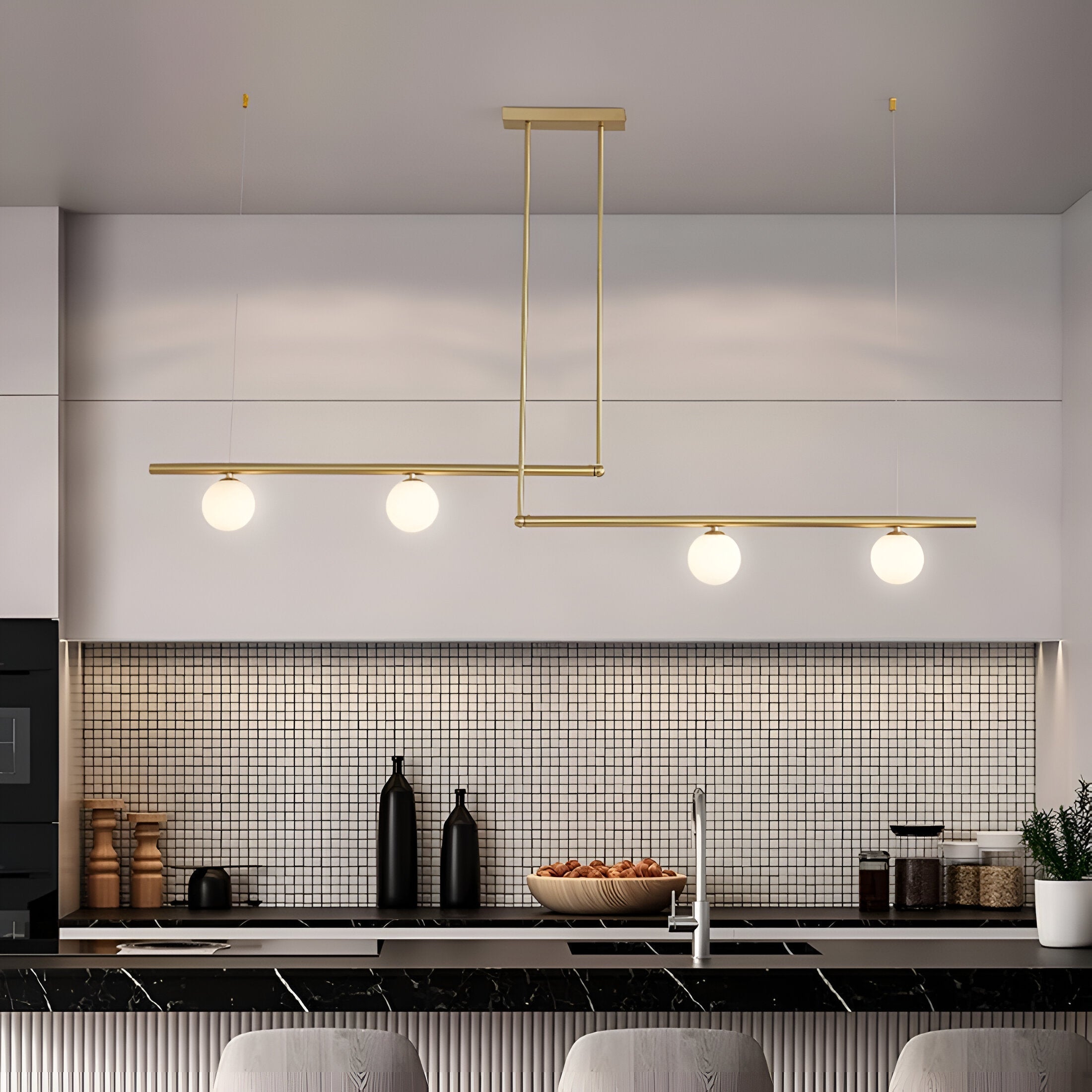 Nordic Glass Linear Luxury Pendant Lamp