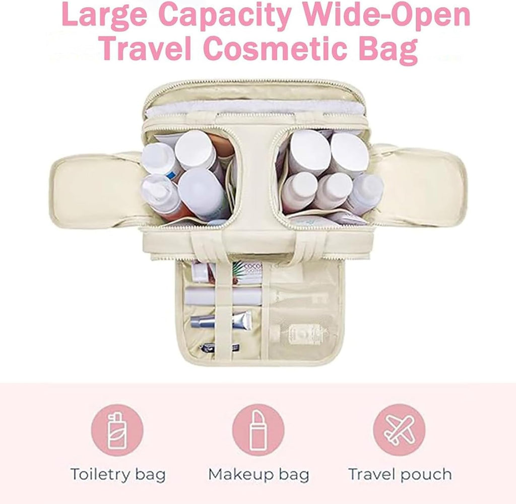 4-in-1 Puffy Toiletry Bag for Women – Large Travel Makeup & Skincare Organiser