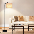 Floor lamp with 3 color temperatures LED bulb, floor lamp high industrial floor lamp reading for bedroom, office, white lampshade included