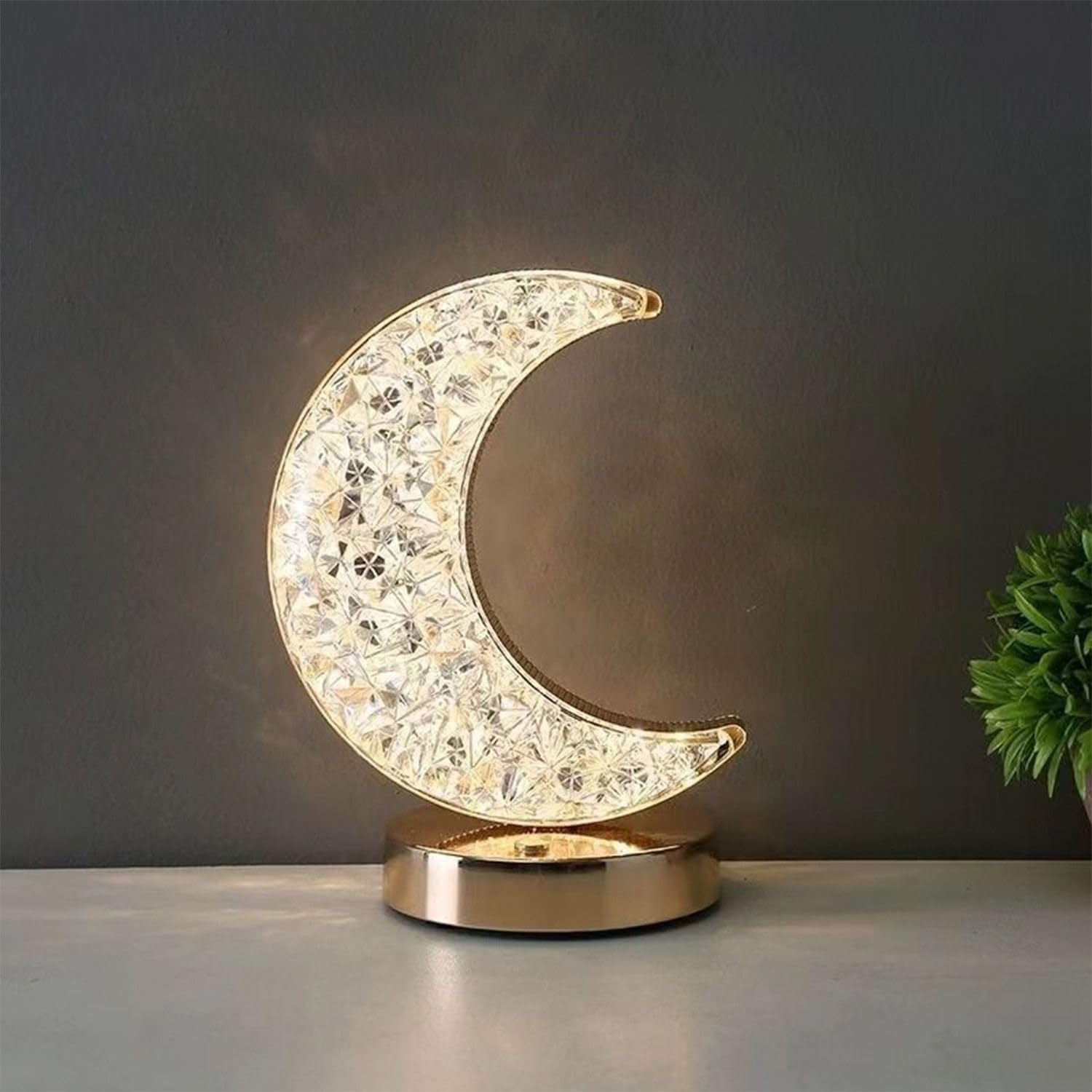 Half Moon Crystal Lamp