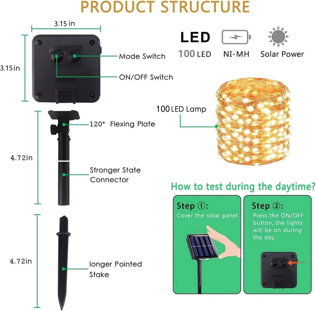 Solar-powered Mini String Lights