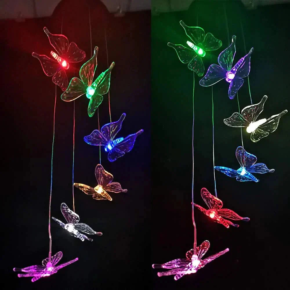 Solar Butterfly Garden Lights with 7-Color LEDs for Outdoor Paths and Patios