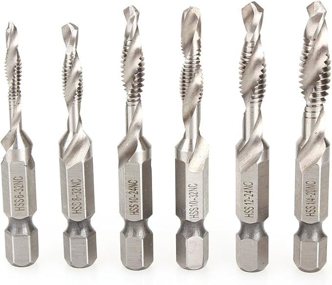 Screwdriver, 6.35 mm (1/4") screw plug, 6 pieces wrench