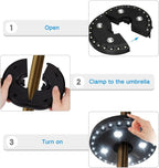 28 LED patio umbrella light – 3 brightness modes for garden, camping & outdoor lighting