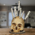 Gothic Skull Knife Holder – Decorative Resin Kitchen Organizer