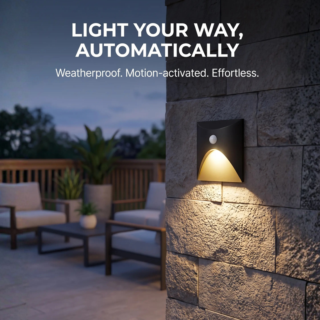 LuminiPath - Waterproof IP65 Wall Light - Indoor and Outdoor Wall Light - Motion Sensor Wall Light LED