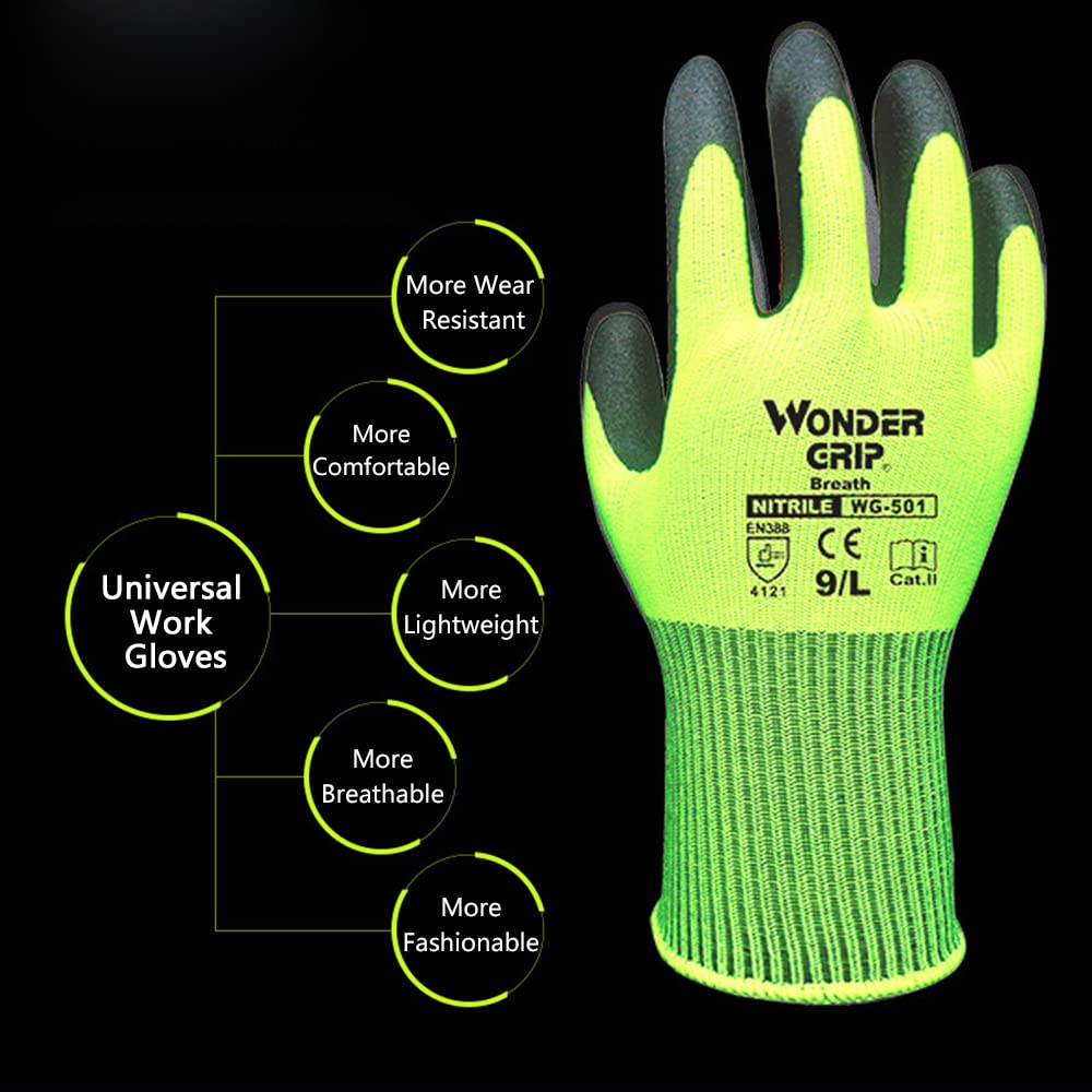 Work Gloves with Wonder Grip – Non-Slip Gloves for Gardening and Craftsmanship