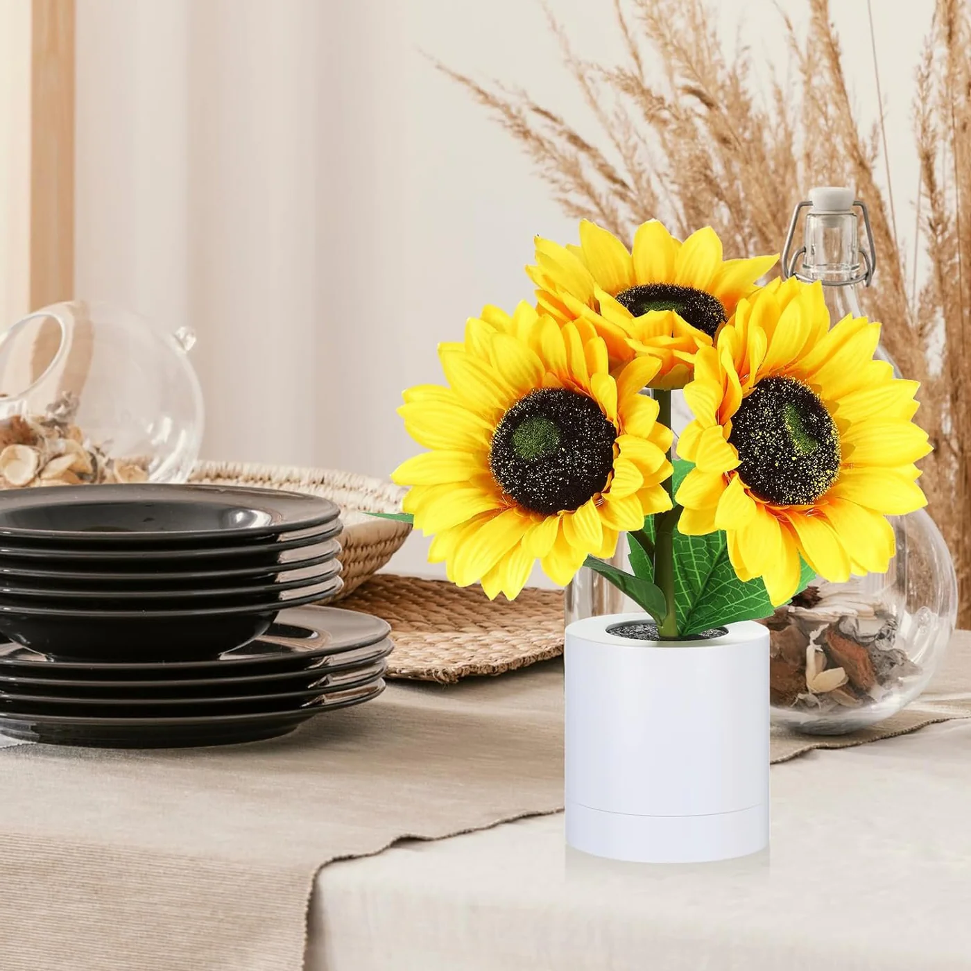 Sunflower Lamp Artificial Sunflower in Pot with LED Lights for Valentine's Day, Mother's Day and Birthday Gifts