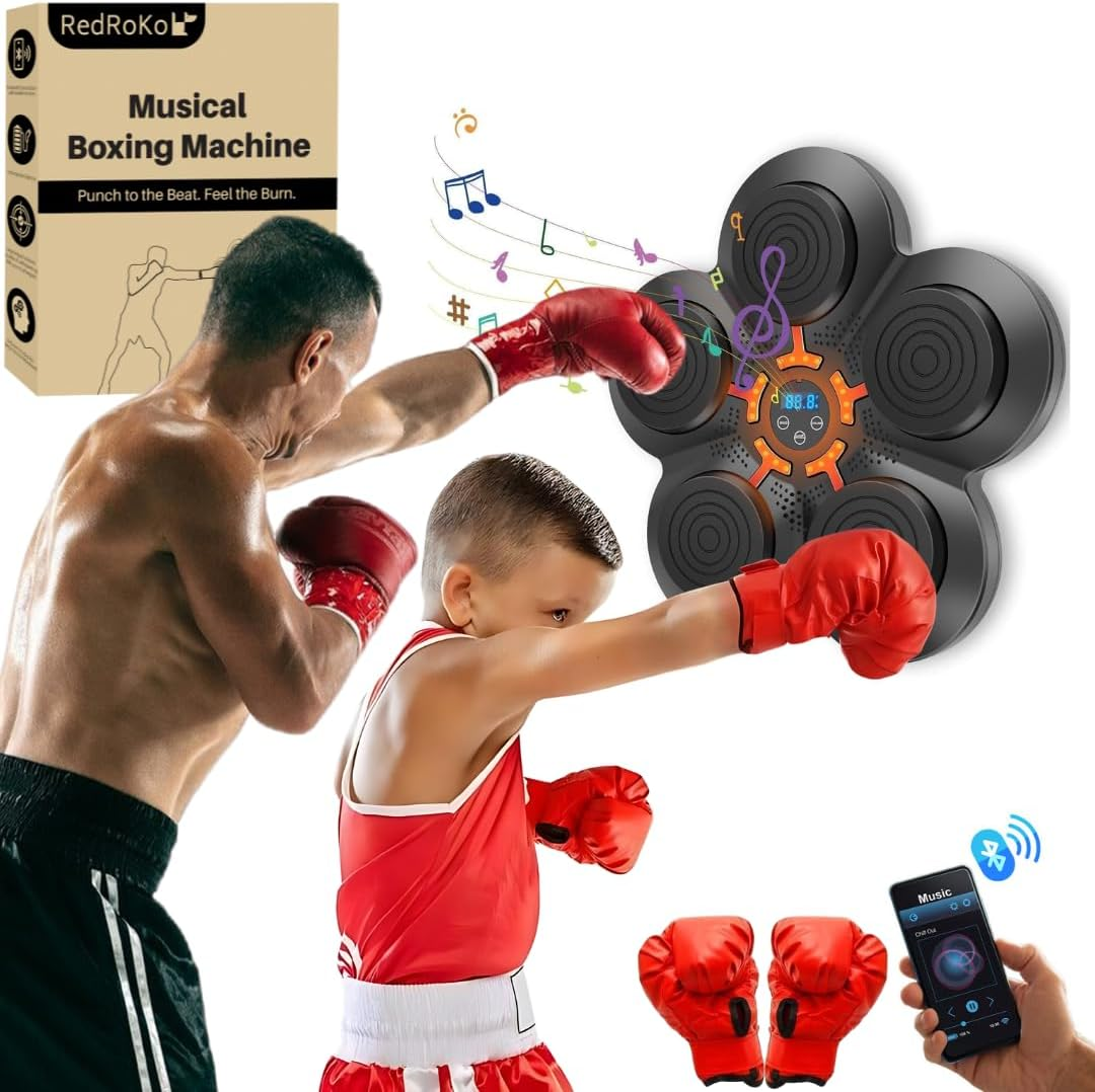 RhythmBox Wall Trainer – Smart Bluetooth Boxing Machine with Music & LED Reaction