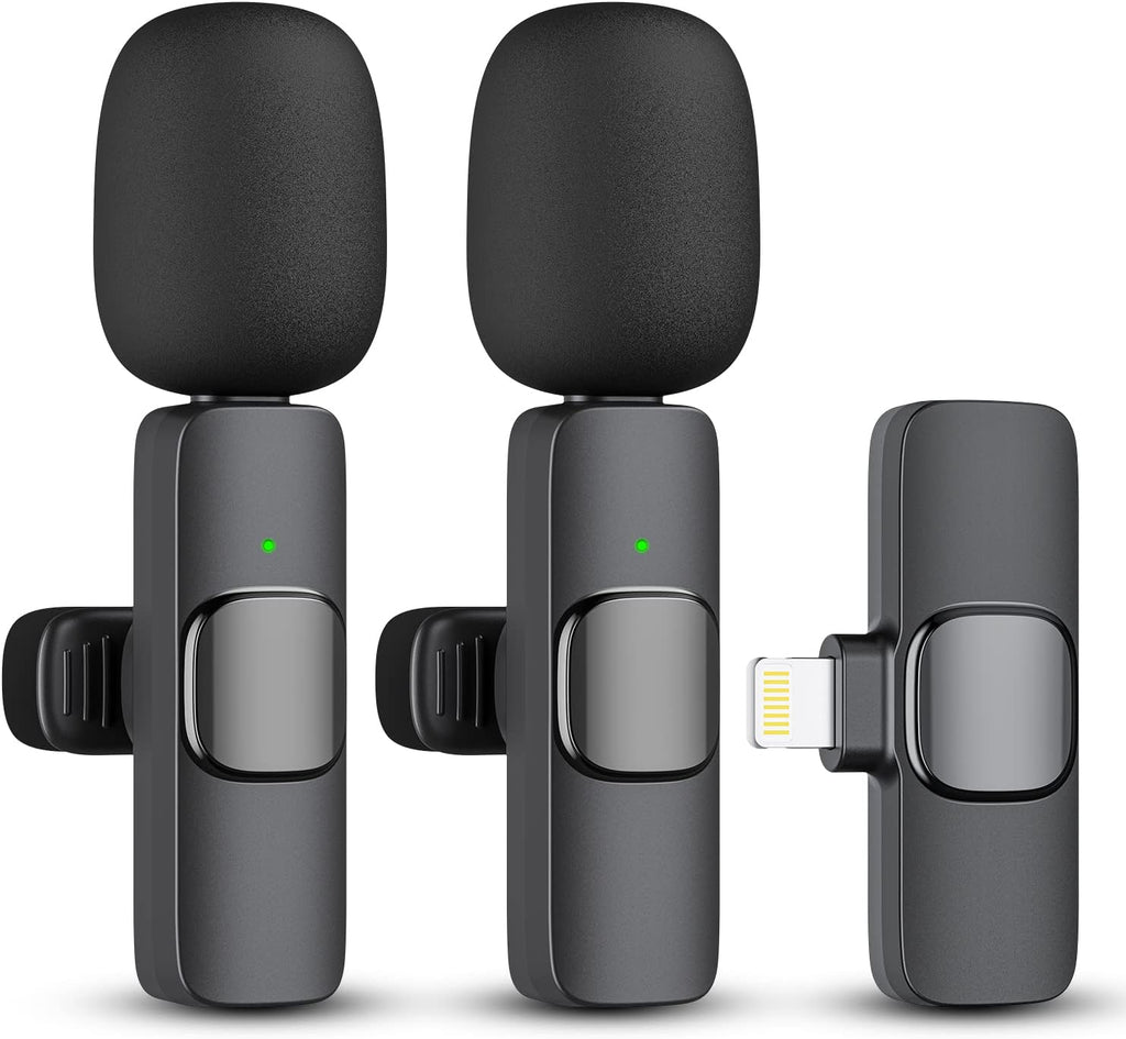 2-Pack wireless microphone for iPhone iPad