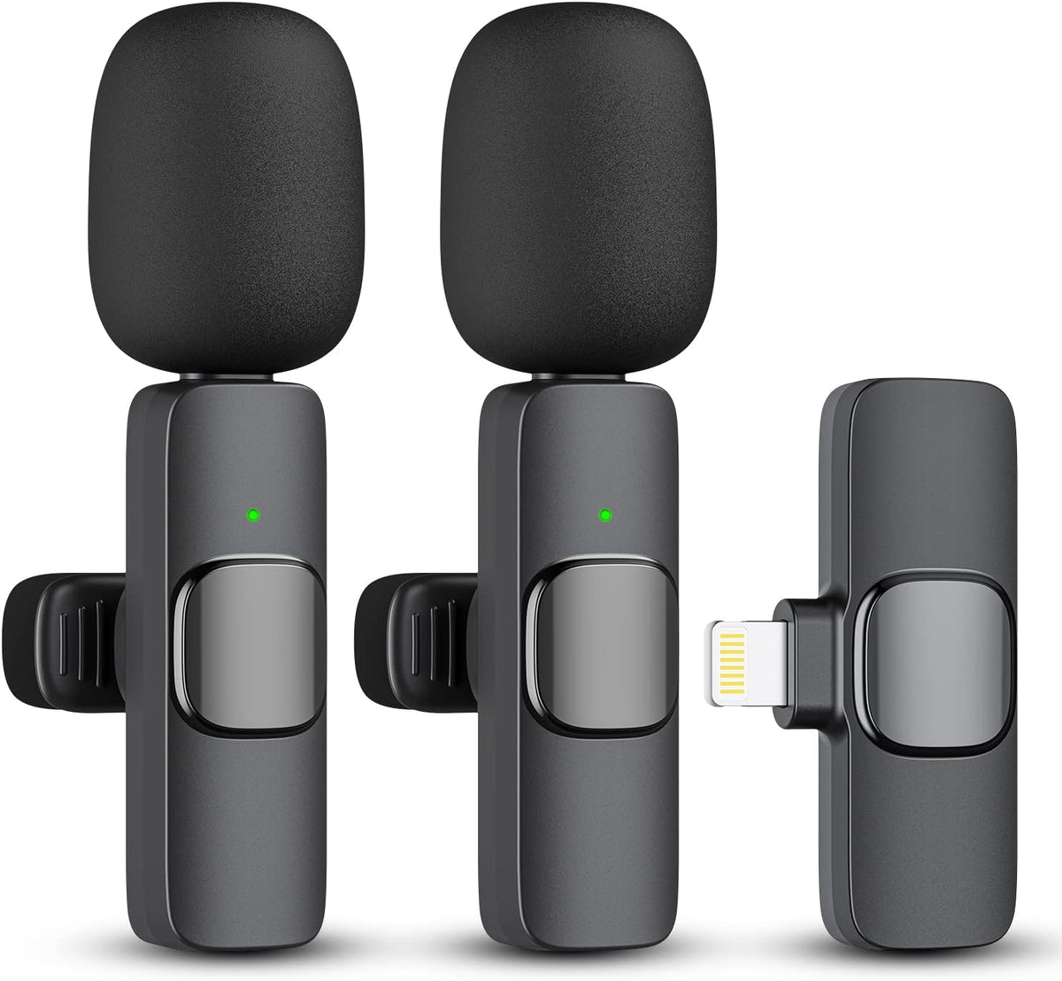 2-Pack wireless microphone for iPhone iPad
